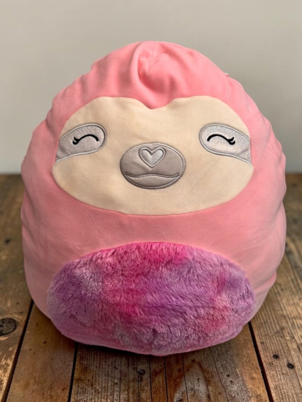 Squishmallows Taryn the Pink Sloth Plush Pillow 16 inch With Gradient Belly - So
